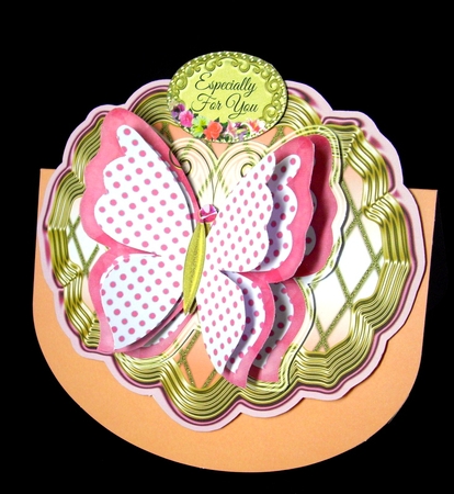 Shaped Topper With Lovely Butterfly by Dianne Jackson
