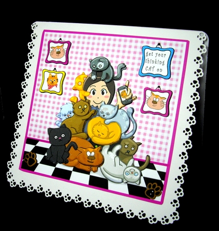 Crazy Cat Lady - Decoupage by Dianne Jackson