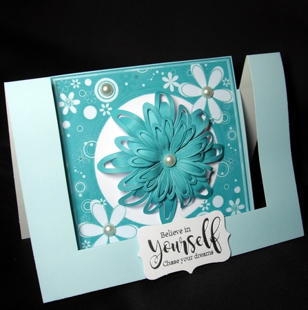 Pretty floral card front/insert 7x7 frame in turq by Dianne Jackson