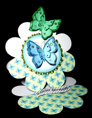 pretty blue butterflies (small green background) backing paper by Dianne Jackson