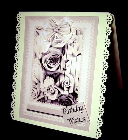 Happy Birthday Pearl Roses Taupe by Dianne Jackson