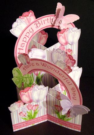 Pink and Lilac Tulips Cascade Deluxe by Dianne Jackson
