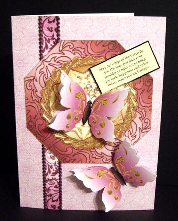 Fancy Octagon Shaped Topper with Butterfly 6 by Dianne Jackson
