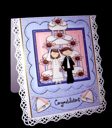 Wedding Cake Couple Card Front and Layers by Dianne Jackson