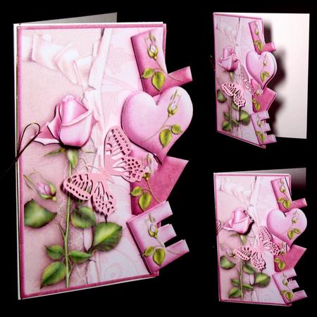 Over the Side Love Rose with Decoupage by Dianne Jackson