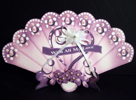 Pink & Lavender All My Love Fan & Stand by Dianne Jackson
