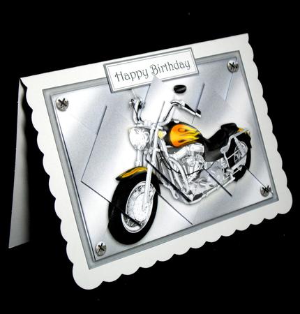 Flaming Hot Motorcyle - Diamond Stacker Card by Dianne Jackson