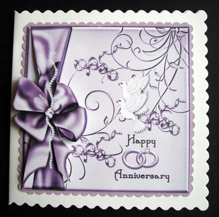 Happy Anniversaryt Card Topper - Purple 2 by Dianne Jackson