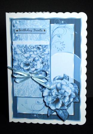 Shades of Blue Floral Card Topper by Dianne Jackson