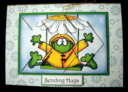 Froggy on a Swing - Diamond Stacker Card by Dianne Jackson