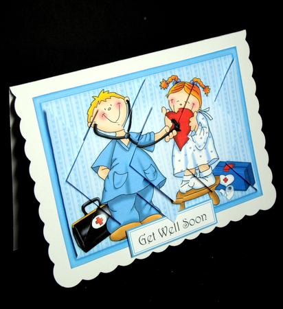 Get Well Doctor and Patient - Diamond Stacker Card by Dianne Jackson