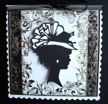 Young Woman in Hat Silhouette 1 Quick Card by Dianne Jackson