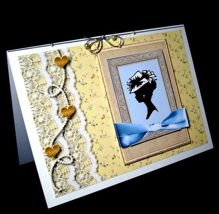 Woman in Hat Silhouette 2 Quick Card by Dianne Jackson