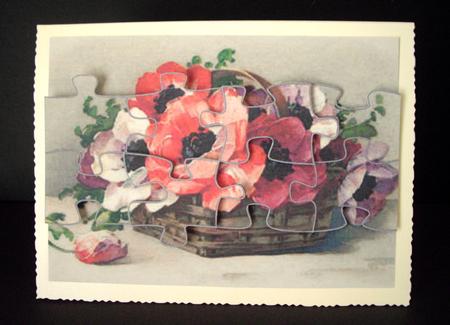Poppy Basket Jigsaw Puzzle Card Front by Dianne Jackson