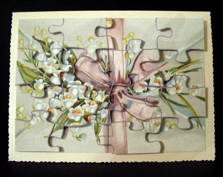 Lily of the Valley Envelope Jigsaw Puzzle Card Front by Dianne Jackson
