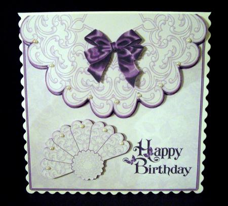 Scalloped Edged Envelope Style Card with Fan 2 by Dianne Jackson