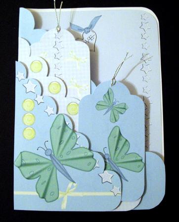 Green Butterfly Scalloped Pocket Card Kit by Dianne Jackson