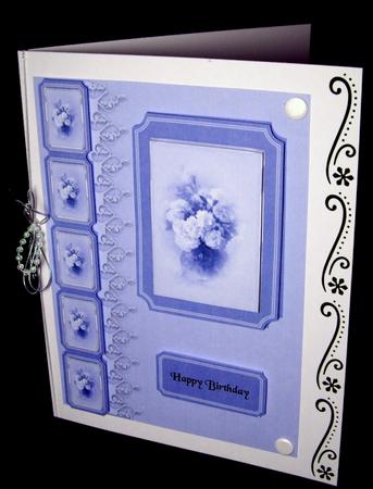 Blue Floral Card Front by Dianne Jackson