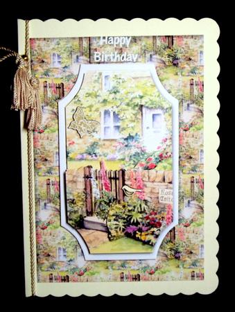 Rose Cottage Card Front & Decoupage by Dianne Jackson
