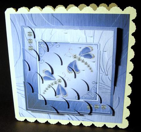8 x 8 Diamante Dragonflies Kit with Scalloped Corners by Dianne Jackson