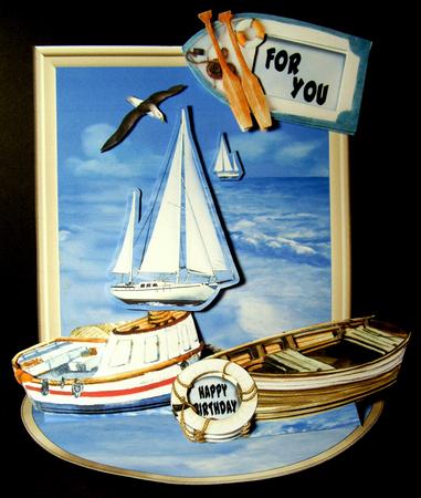 Giant Easel Tableau 3D Card Kit - Sailing by Dianne Jackson