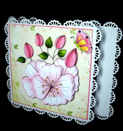 Beautiful Cherry Blossom Square Card Front by Dianne Jackson