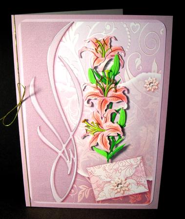 Rose and Pink Scrapbook Style Leaves Card Fronts by Dianne Jackson