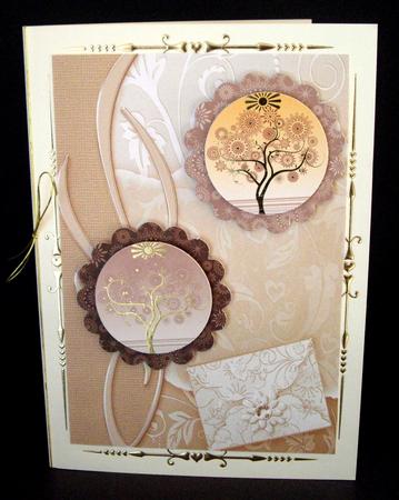 Gold and Silver Scrapbook Style Leaves Card Fronts by Dianne Jackson