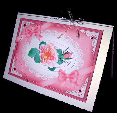 A5 Rose and Lace Scallop Corners and Pyramage by Dianne Jackson