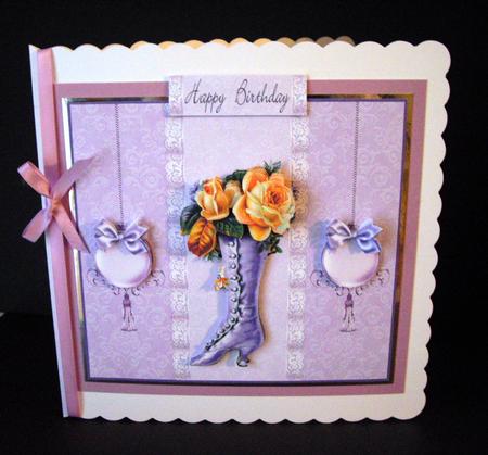 Lavender & Lace Lovely Card Front by Dianne Jackson