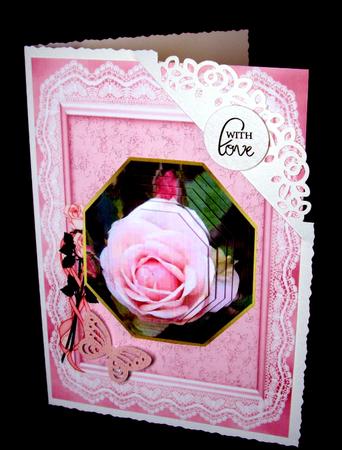 Rose Lace Frame Card Base by Dianne Jackson