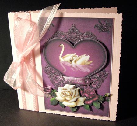 Floral Swans with Decoupage by Dianne Jackson