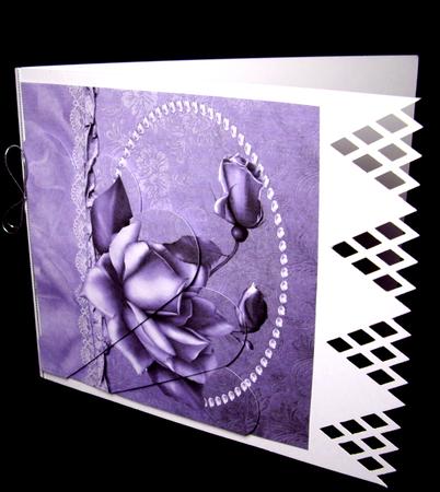 Lavender Rose Fan Shape Card by Dianne Jackson