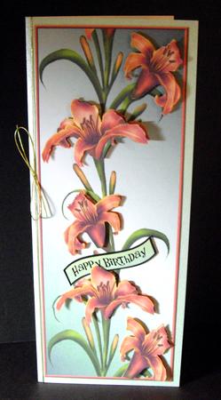 Golden Lily's Large Dl with Decoupage by Dianne Jackson