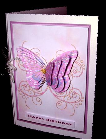 Butterfly Pyramid Card Front or Topper by Dianne Jackson