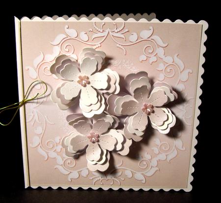 Ornate Large Square Card Front in Peach by Dianne Jackson