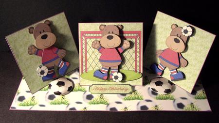 Footy Bears Triple Easel Twist Card Kit by Dianne Jackson