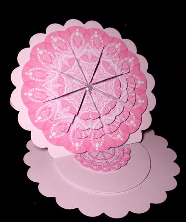 Flower Style Pyramid Topper in Pink and White by Dianne Jackson