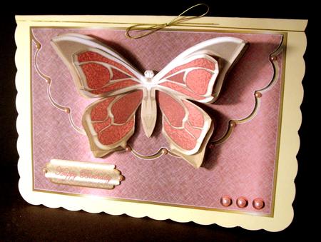 Metalic Peach Butterfly Envelope by Dianne Jackson