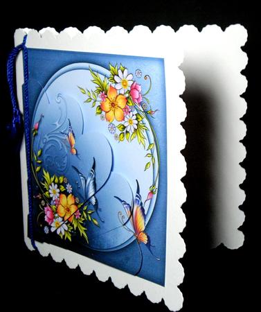 Flowers and Butterflies Fan Decoupage by Dianne Jackson
