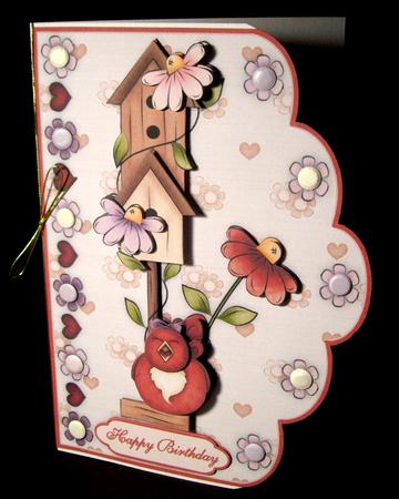 Spring Sings Scallop Edge Card Front with Step by Step by Dianne Jackson
