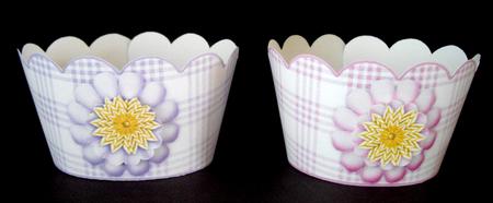 Plaids and Blooms Cupcake Wrapper Party Set by Dianne Jackson
