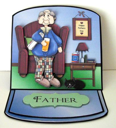 Fathers Day Easel Card with Decoupage by Dianne Jackson