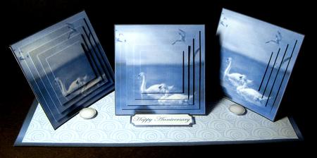 Fantasy Swans Triple Easel Twist Card Kit by Dianne Jackson