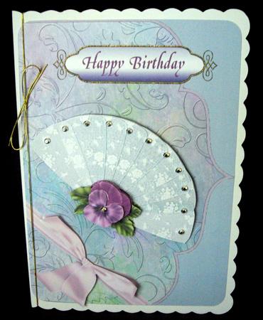 Lace Fan & Pansy - 60th & 70th Birthday by Dianne Jackson