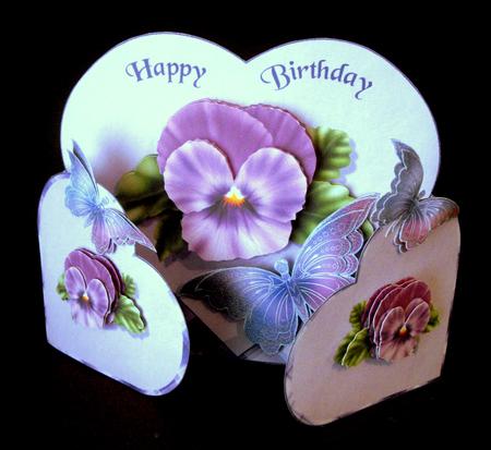 Perfect Pansies Wraparound Gatefold Card Kit with Decoupage by Dianne Jackson