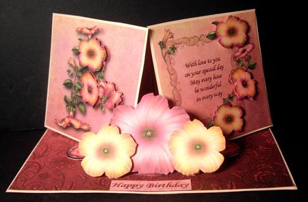 Pretty Petunias Double Twisted Easel with Stand Up Element by Dianne Jackson