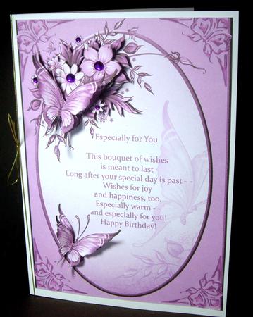 Verse with Butterflies and Flowers Card Front 2 by Dianne Jackson