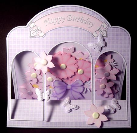 3D Pretty Floral Window Card Kit Decoupage N Envelope by Dianne Jackson