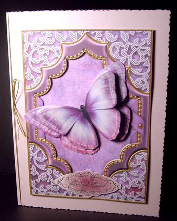 Purple Pansies Ornate Diamond 7x5in Plain Card Frame by Dianne Jackson